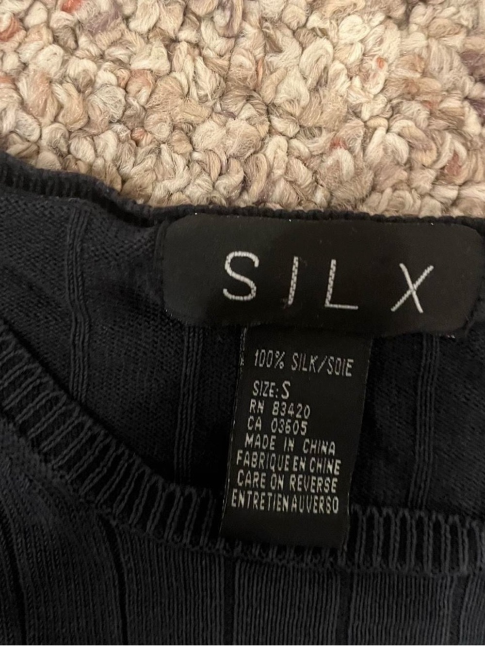Silx by August Silk Black Long Sleeve Tee